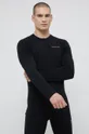 čierna Vlnené tričko s dlhým rukávom Peak Performance Pánsky
