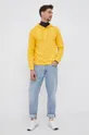 Βαμβακερή μπλούζα United Colors of Benetton κίτρινο