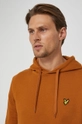 hnedá Bavlnená mikina Lyle & Scott