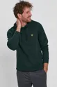 Lyle & Scott - Βαμβακερή μπλούζα πράσινο