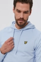 modrá Bavlnená mikina Lyle & Scott