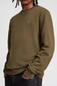 AllSaints Bluza bawełniana RAVEN CONTRAST CREW brązowy
