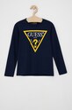 Guess Longsleeve dziecięcy nadruk granatowy L84I29.K8HM0