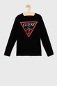 Detské tričko s dlhým rukávom Guess bavlna čierna L84I29.K8HM0