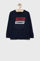 Detská bavlnená košeľa s dlhým rukávom Tommy Hilfiger bavlna tmavomodrá KB0KB06952.4890