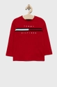 czerwony Tommy Hilfiger Longsleeve bawełniany dziecięcy Chłopięcy