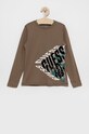 Detská bavlnená košeľa s dlhým rukávom Guess bavlna hnedá L1BI13.I3Z11