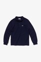 Хлопковый детский лонгслив Lacoste тёмно-синий PJ8915