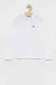 biela Detská bavlnená košeľa s dlhým rukávom Lacoste Chlapčenský
