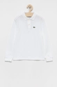 biały Lacoste Longsleeve bawełniany dziecięcy PJ8915 Chłopięcy