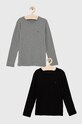 Хлопковый детский лонгслив Tommy Hilfiger (2-pack) хлопок серый UB0UB00309.4890