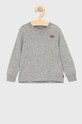 Dječja majica dugih rukava Levi's pamuk siva 8EC706.CO.B