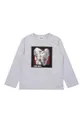 sivá Detská bavlnená košeľa s dlhým rukávom Kenzo Kids Chlapčenský