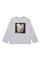 svetlosivá Detská bavlnená košeľa s dlhým rukávom Kenzo Kids Chlapčenský