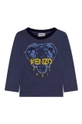 granatowy Kenzo Kids Longsleeve bawełniany dziecięcy Chłopięcy