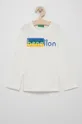 biela Detské tričko s dlhým rukávom United Colors of Benetton Chlapčenský