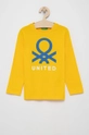 żółty United Colors of Benetton Longsleeve dziecięcy Chłopięcy