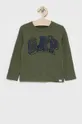 zelená Detská bavlnená košeľa s dlhým rukávom GAP Chlapčenský