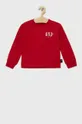 červená Detská bavlnená košeľa s dlhým rukávom GAP Chlapčenský