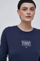 tmavomodrá Bavlnené tričko s dlhým rukávom Tommy Jeans