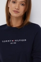 tmavomodrá Bavlnené tričko s dlhým rukávom Tommy Hilfiger