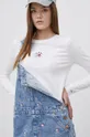 λευκό Tommy Jeans - Βαμβακερό πουκάμισο με μακριά μανίκια
