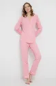 Pyžamová košeľa Tommy Hilfiger ružová