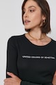 Бавовняний лонгслів United Colors of Benetton чорний 3GA2E16G0.100