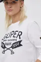 biały Superdry Longsleeve bawełniany