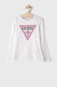 biały Guess Longsleeve dziecięcy Dziewczęcy