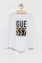 білий Дитячий лонгслів Guess Для дівчаток