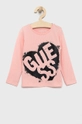 różowy Guess Longsleeve dziecięcy Dziewczęcy