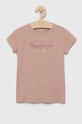 Παιδικό μπλουζάκι Pepe Jeans στάμπα ροζ PG501567.305