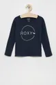 tmavomodrá Detská bavlnená košeľa s dlhým rukávom Roxy Dievčenský