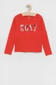 červená Detská bavlnená košeľa s dlhým rukávom Roxy Dievčenský