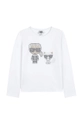 biały Karl Lagerfeld - Longsleeve dziecięcy Z15329.90.108 Dziewczęcy