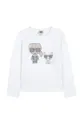 biela Karl Lagerfeld - Detské tričko s dlhým rukávom Dievčenský