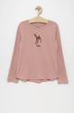 ružová Detská bavlnená košeľa s dlhým rukávom GAP x Disney Dievčenský