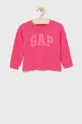 ružová Detská bavlnená košeľa s dlhým rukávom GAP Dievčenský