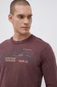 burgundské Bavlnené tričko s dlhým rukávom Premium by Jack&Jones