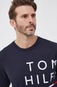 námořnická modř Bavlněné tričko s dlouhým rukávem Tommy Hilfiger