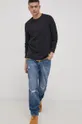 Βαμβακερό πουκάμισο με μακριά μανίκια Tommy Jeans μαύρο