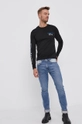 Diesel Longsleeve bawełniany czarny