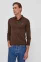 brązowy Polo Ralph Lauren Longsleeve bawełniany 710721148015 Męski