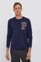 granatowy Polo Ralph Lauren Longsleeve bawełniany 710853270001 Męski