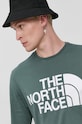 Bavlnené tričko s dlhým rukávom The North Face zelená NF0A5585HBS1
