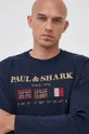 mornarsko plava Pamučna majica dugih rukava Paul&Shark Muški