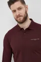 burgundské Bavlnené tričko s dlhým rukávom Tommy Hilfiger