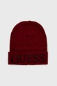 Guess Czapka z domieszką wełny AW8728.WOL01 z domieszką wełny bordowy AW8728.WOL01