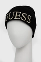 Шапка з домішкою вовни Guess чорний